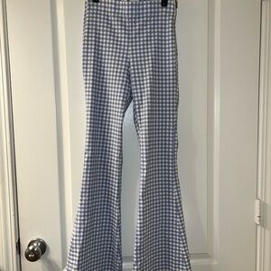 Hollister Blue Plaid Flare Pants